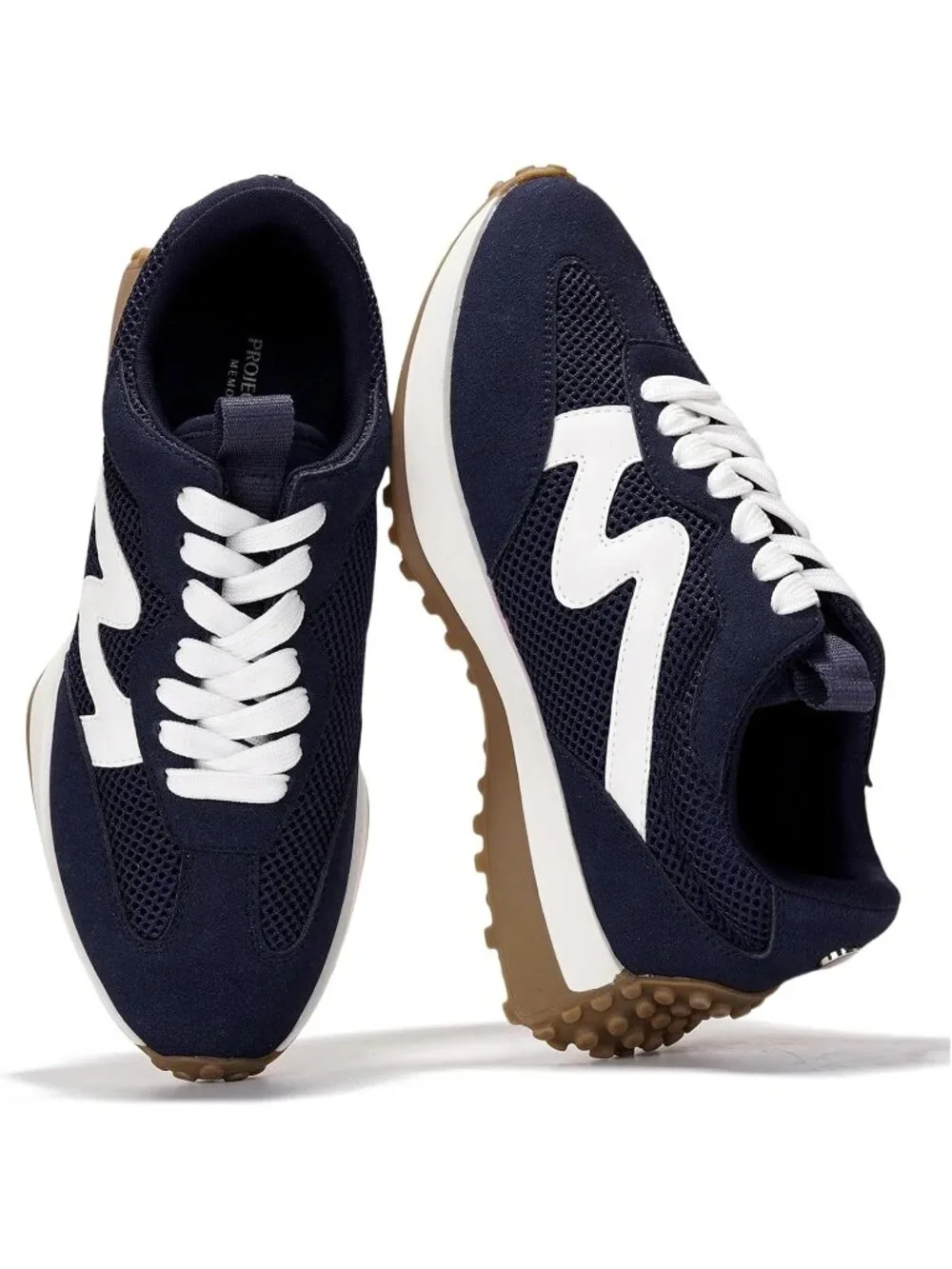 Women's Navy Lightweight Non Slip Mesh Breathable Casual Canvas Sneakers